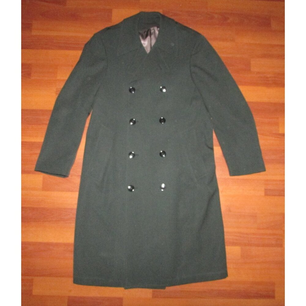 Wool Double Breasted Military Trench Coat - Vintage